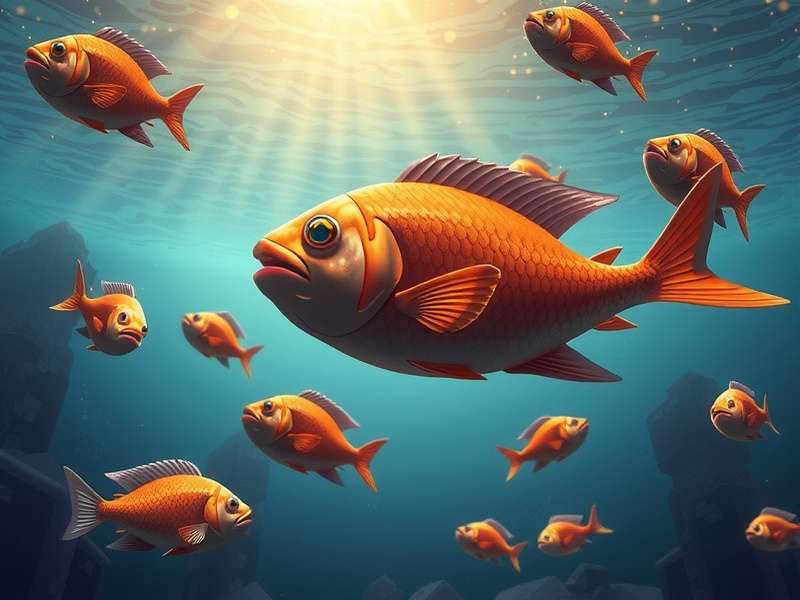 Fishdom Carnival गेम का एक दृश्य जहां रंगीन मछलियां और एक्वेरियम दिख रहा है