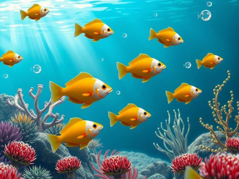 Fishdom Level 3000 का गेमप्ले स्क्रीनशॉट, जटिल पज़ल और शानदार एक्वेरियम दिखाता हुआ