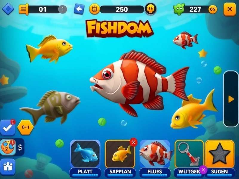 फिशडम गेम इंटरफेस
