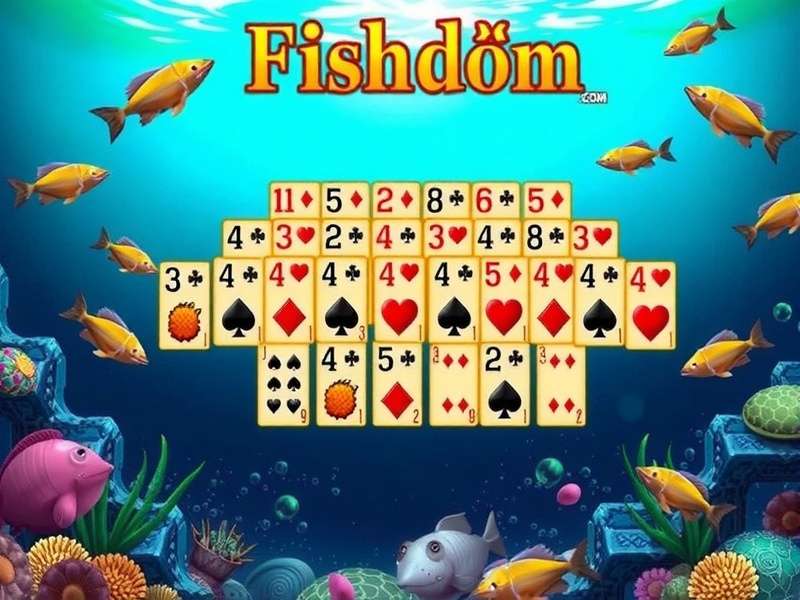 Fishdom Solitaire Game Interface - कार्ड और मछली एक्वेरियम