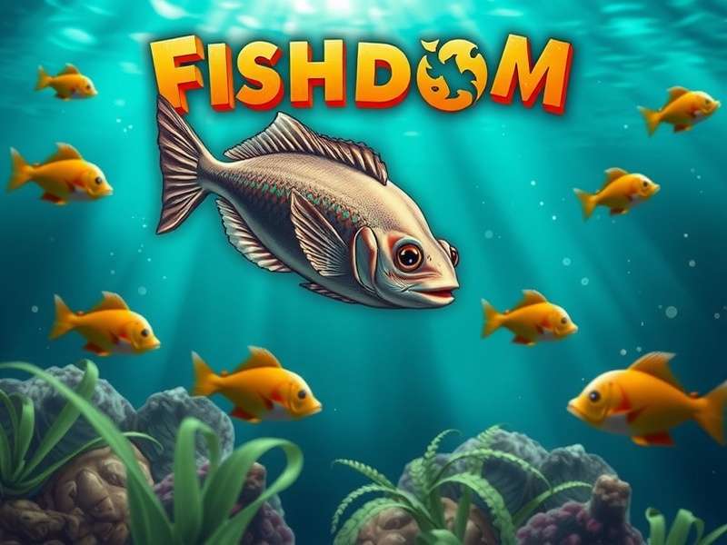 Fishdom gameplay screenshot showing match-3 puzzle and aquarium