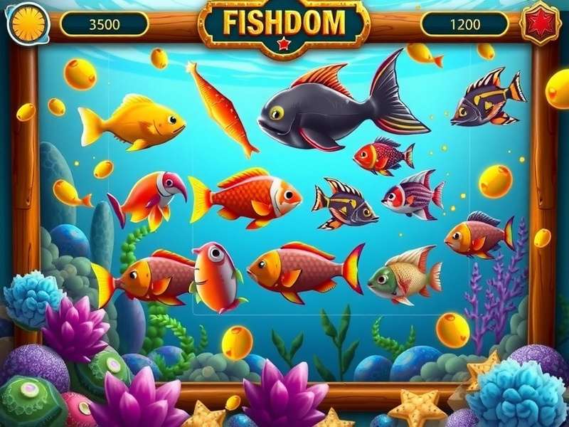 Fishdom Online Play इंटरफ़ेस दिखाती हुई तस्वीर