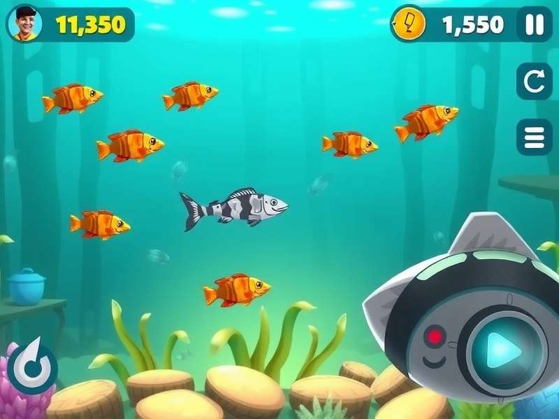 Fishdom game running on Windows PC with colorful aquarium