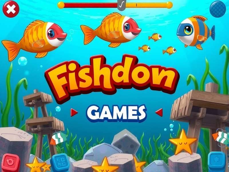 Showcase of a beautiful Fishdom aquarium with colorful fish and decorations