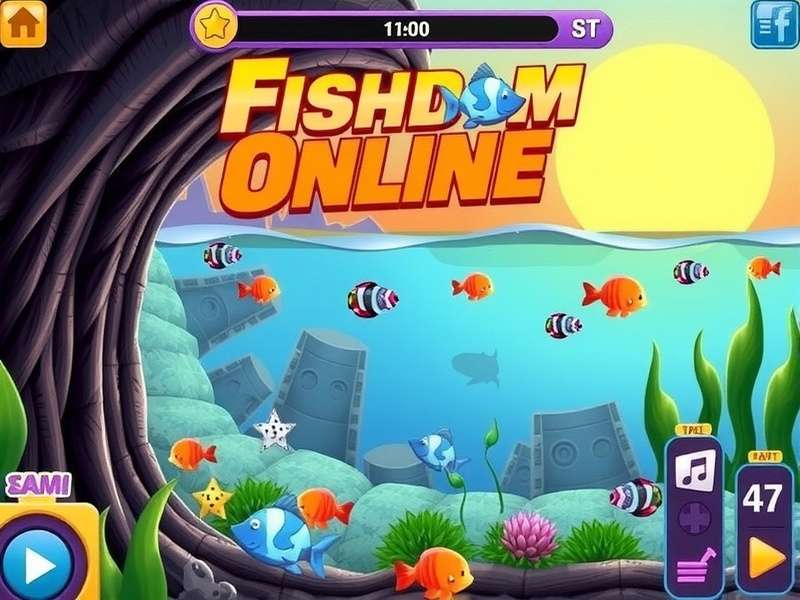 Fishdom Online Game Free gameplay screenshot showing colorful underwater puzzles