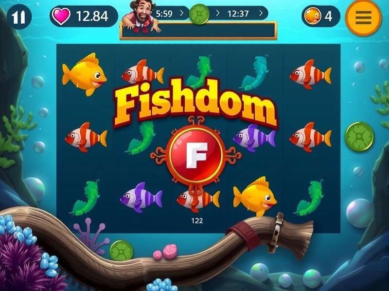 Fishdom 2024 gameplay screenshot showing vibrant aquariums and match-3 puzzles