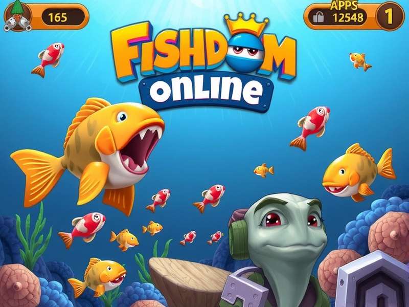 Vibrant Fishdom gameplay showing colorful fish and aquarium decorations