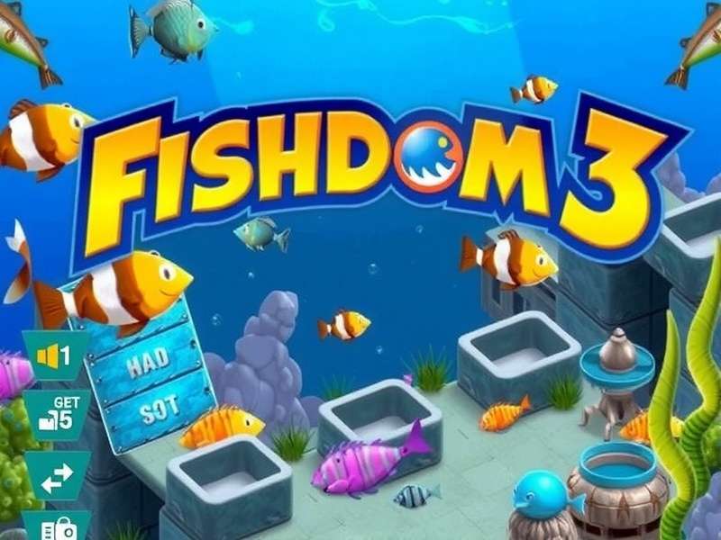 Fishdom 3 vibrant match-3 puzzle gameplay with colorful fish and gems