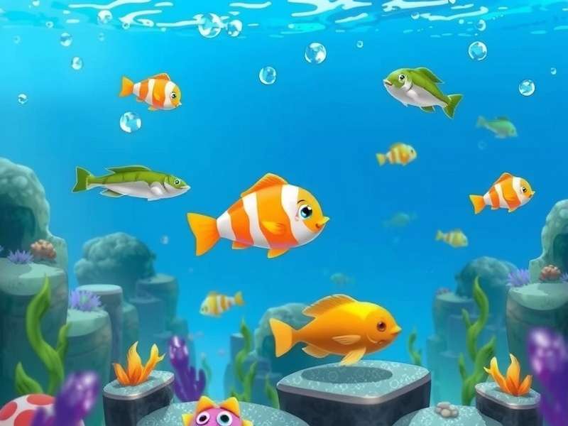 Fishdom 2 gameplay screenshot showing colorful puzzles and aquarium