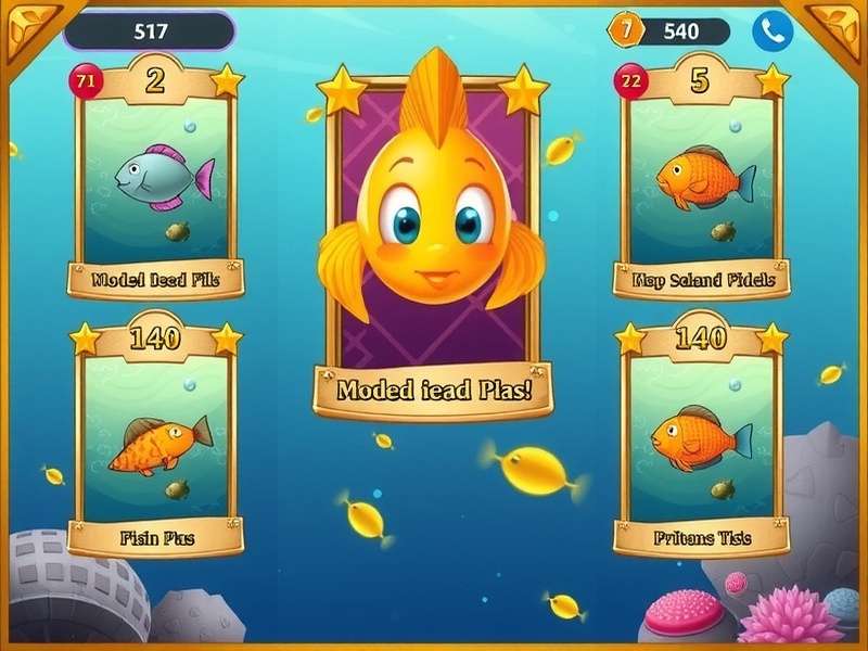 Fishdom Gameplay showing Gold Cards and aquarium