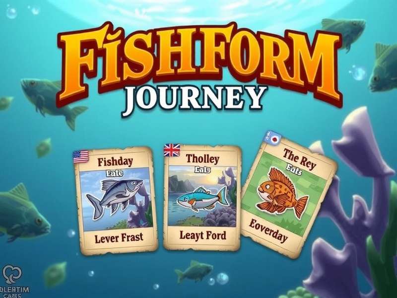 Visual guide showing the Fishdom Journey Cards interface with unlocked rewards