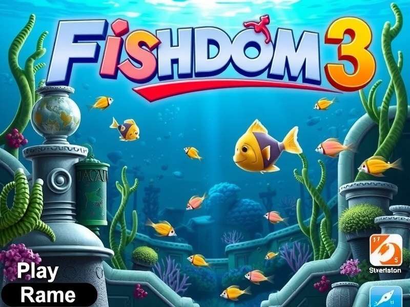 Colorful virtual aquarium from Fishdom 3 game with tropical fish and decorations