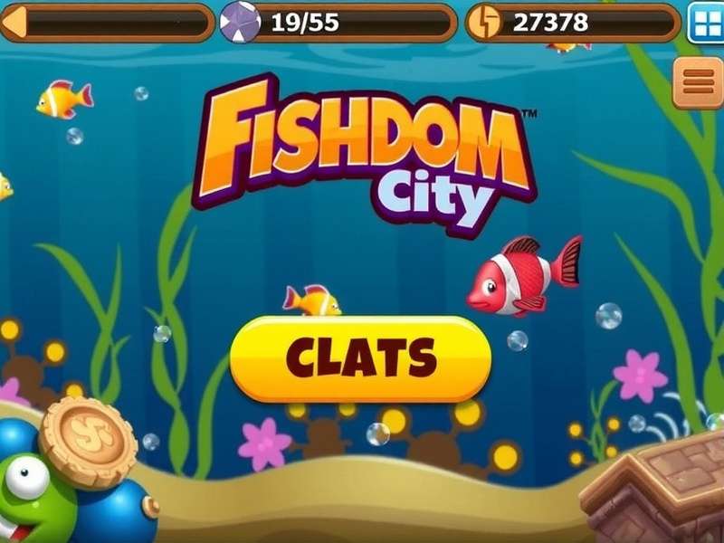 Fishdom Android gameplay on a smartphone showing vibrant aquarium