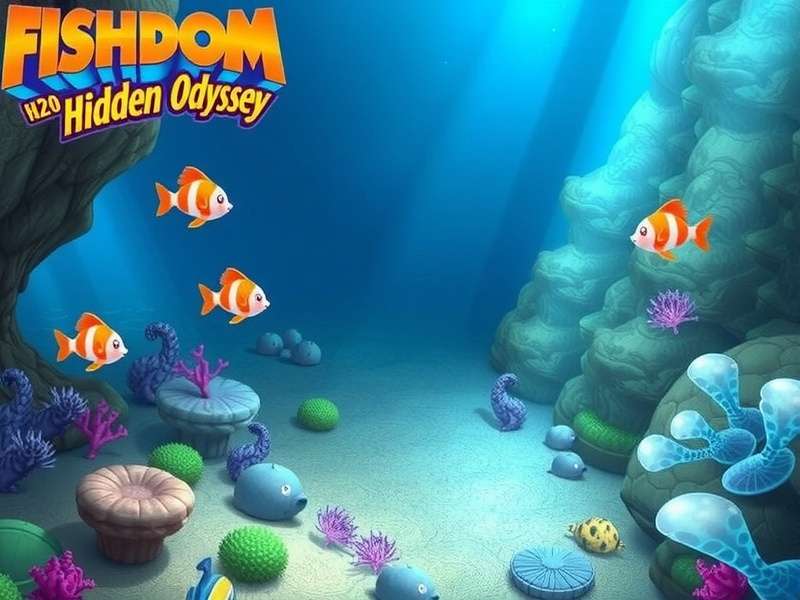 Fishdom H2o Hidden Odyssey Online – vibrant underwater hidden object game scene with tropical fish and treasure chests
