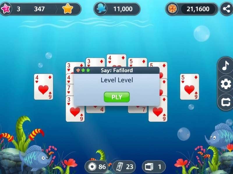 Fishdom Solitaire game with level failed screen and strategy overlay for Indian players