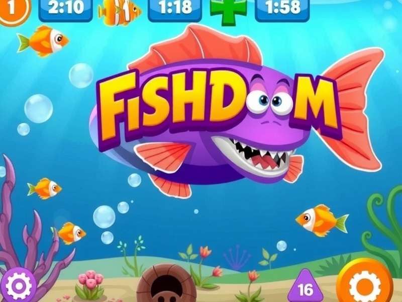 Fishdom underwater aquarium scene with colorful fish and coral reefs