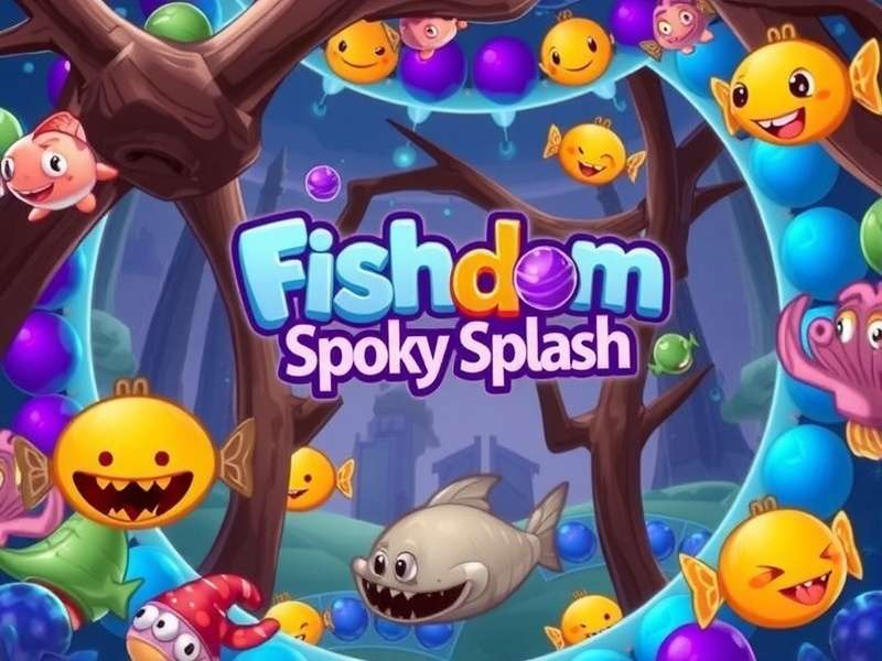 Fishdom Spooky Splash Halloween themed match-3 puzzle gameplay screenshot