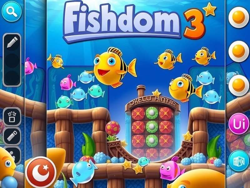 Play Fishdom 3 underwater puzzle game interface with vibrant fish and aquatic decorations